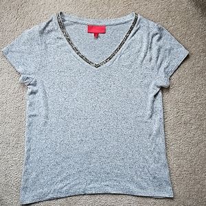 Jennifer Lopez embellished Vneck Tshirt